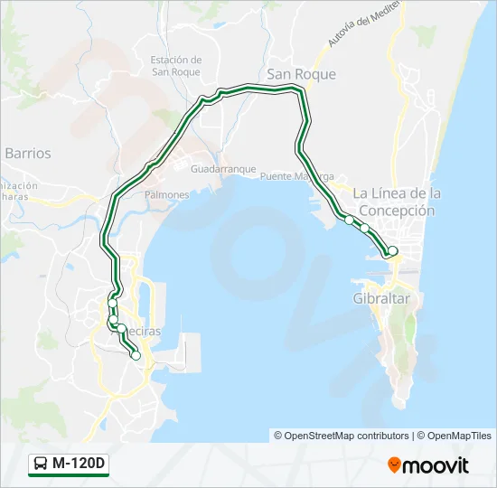 M-120D bus Mapa de línia