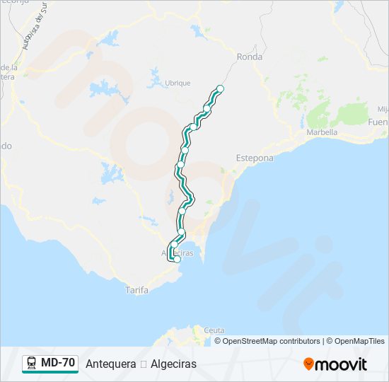 Mapa de MD-70 de tren