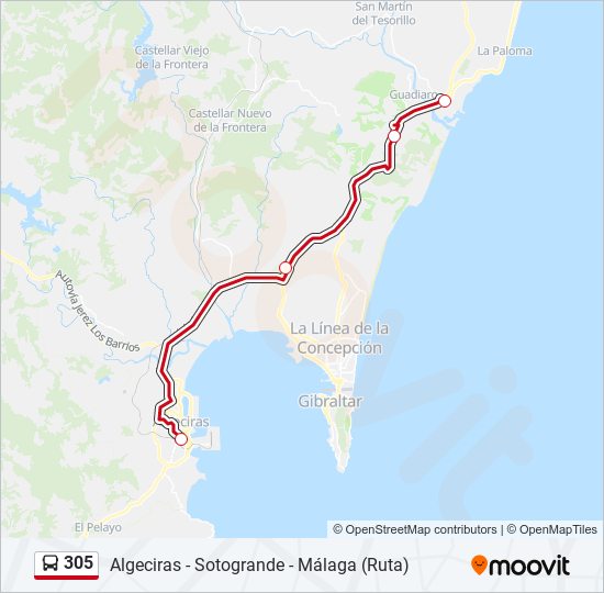 305 bus Line Map