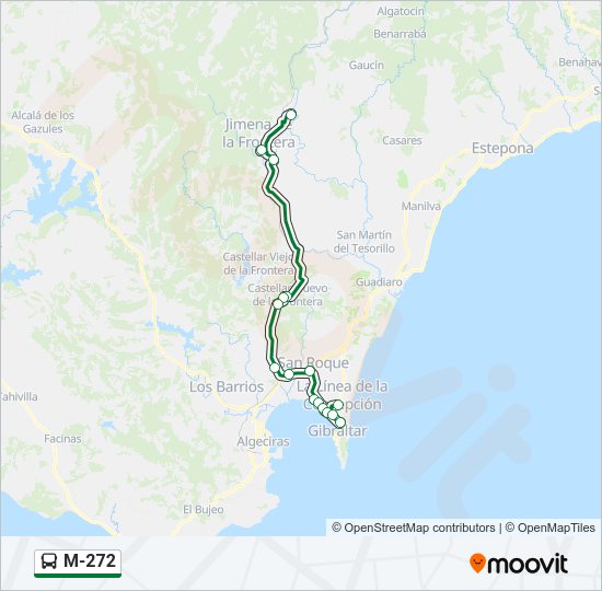 Mapa de M-272 de autobús
