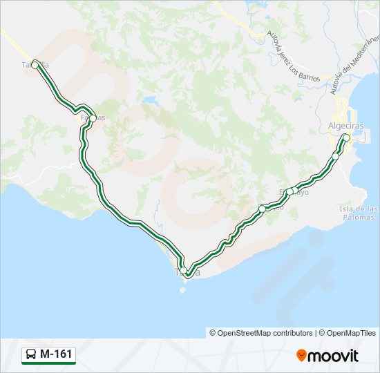 M-161 bus Line Map