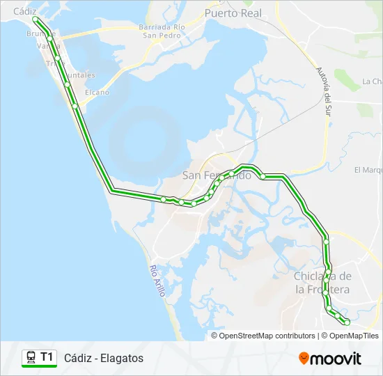 T1 Train Line Map