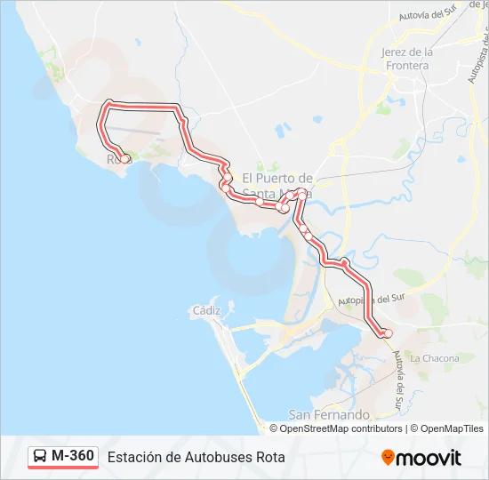 M-360 Bus Line Map