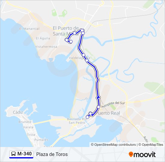 Mapa de M-340 de 