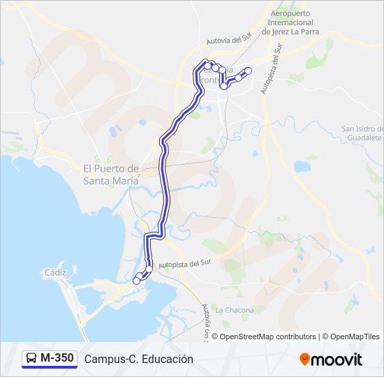 Mapa de M-350 de autobús