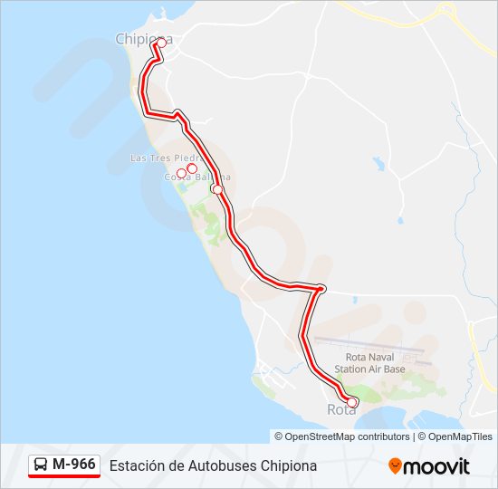 Mapa de M-966 de autobús