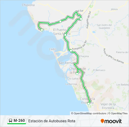 M-260 Bus Line Map