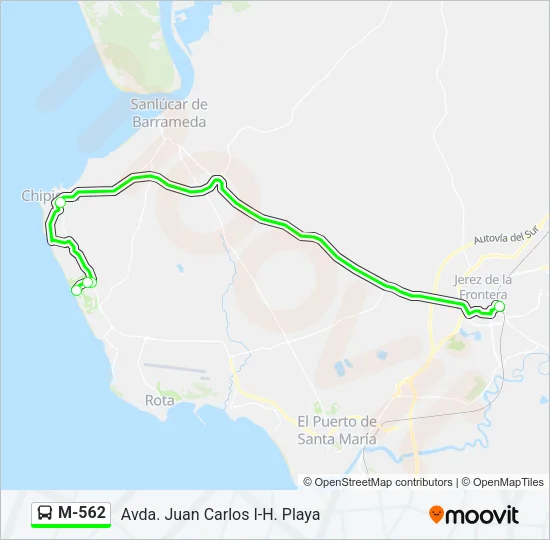 M-562 Bus Line Map