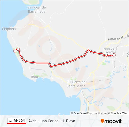 M-564 Bus Line Map