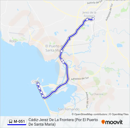 M-051 Bus Line Map