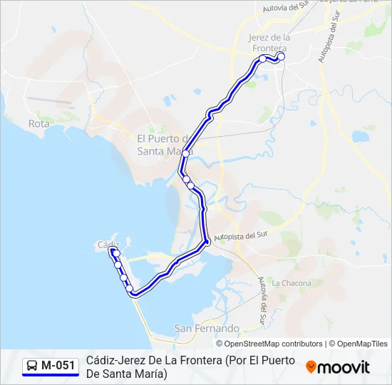 M-051 Bus Line Map