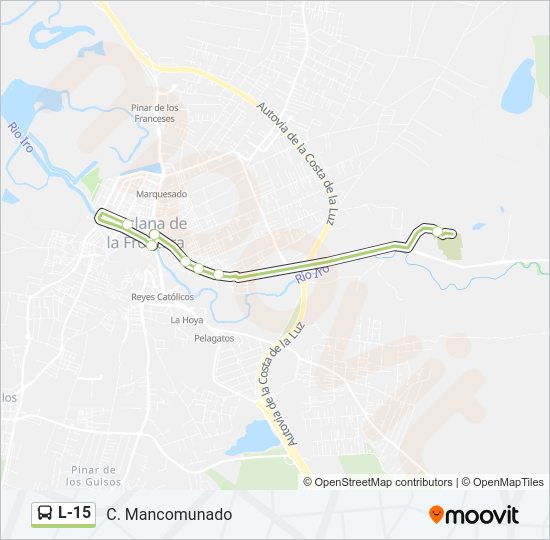 Mapa de L-15 de autobús