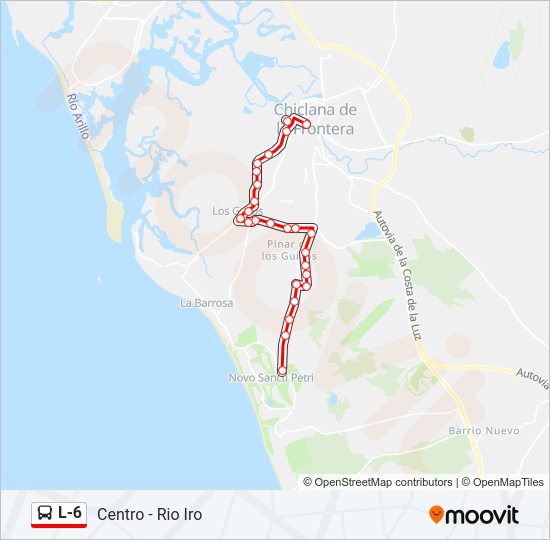 Mapa de L-6 de autobús
