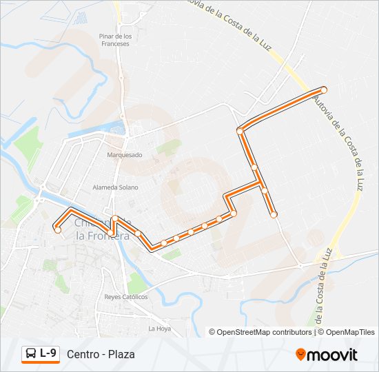 Mapa de L-9 de autobús