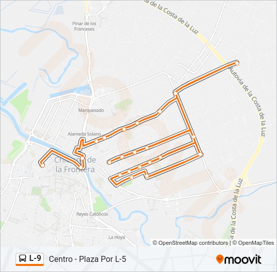 Mapa de L-9 de autobús