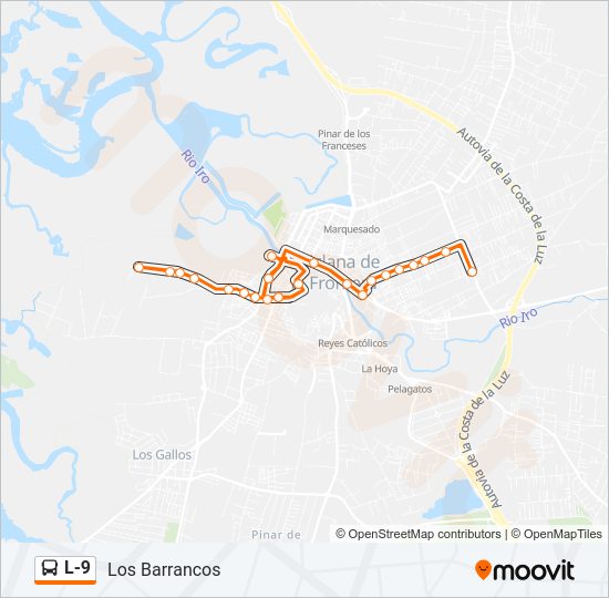 Mapa de L-9 de autobús