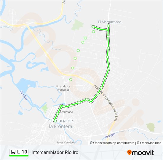 Mapa de L-10 de autobús