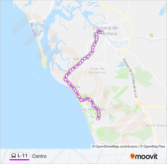 Mapa de L-11 de autobús