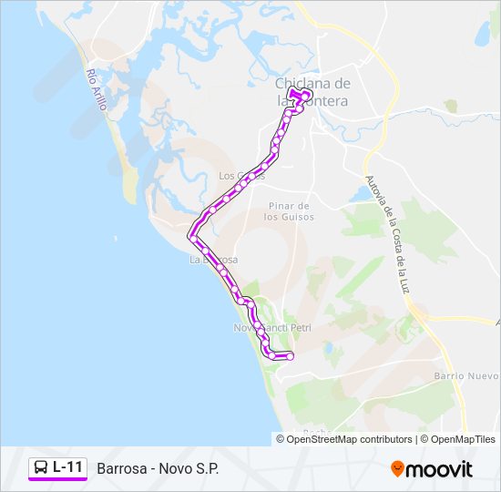 Mapa de L-11 de autobús