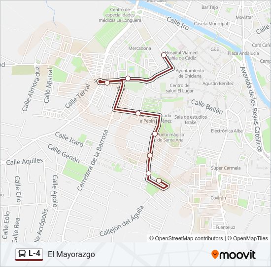 Mapa de L-4 de autobús