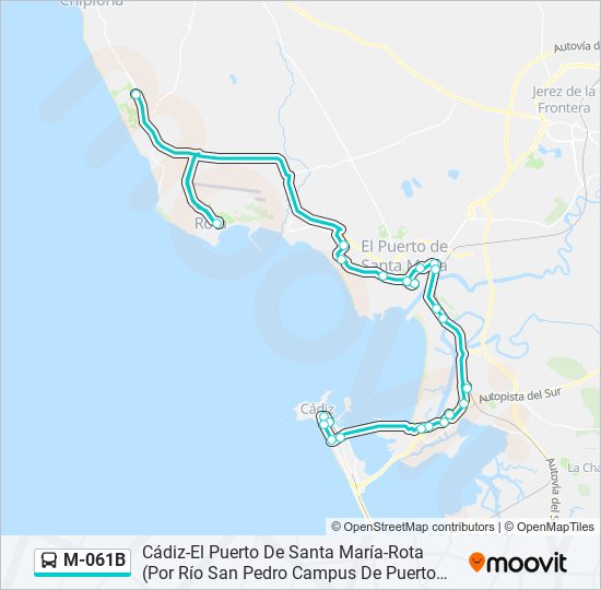 Mapa de M-061B de autobús