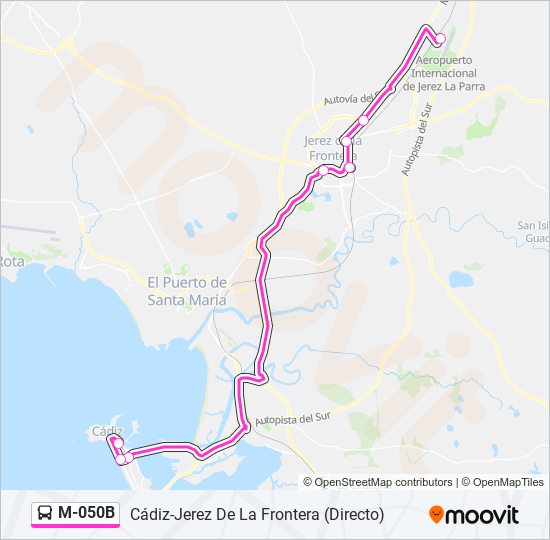 Mapa de M-050B de autobús