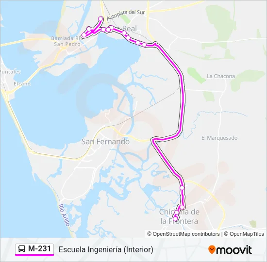 M-231 Bus Line Map