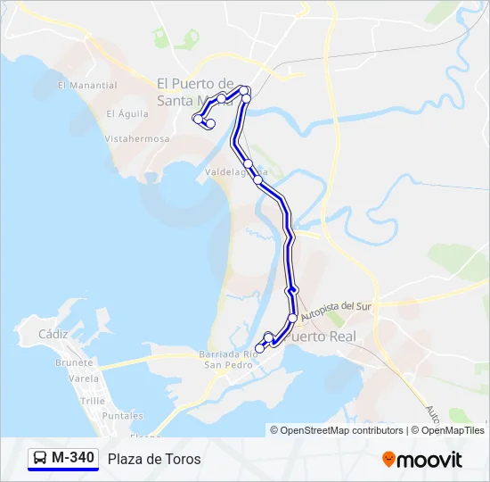 M-340 Bus Line Map