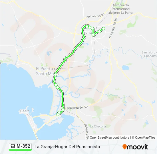 M-352 Bus Line Map
