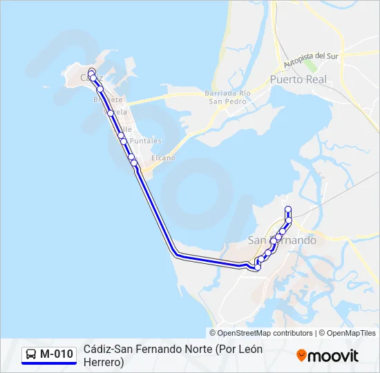 M-010 Bus Line Map