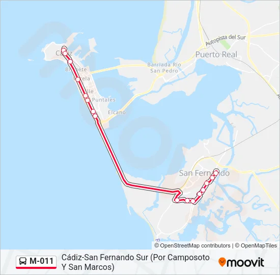M-011 Bus Line Map