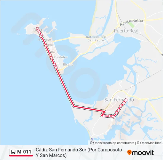 M-011 Bus Line Map