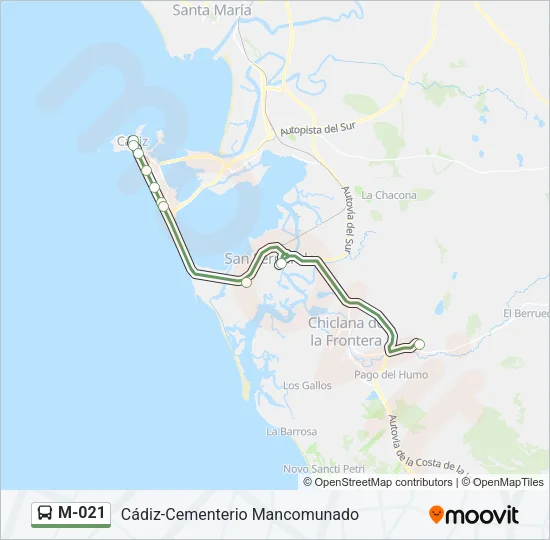 M-021 Bus Line Map