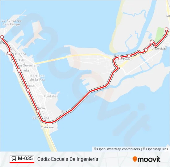 M-035 Bus Line Map