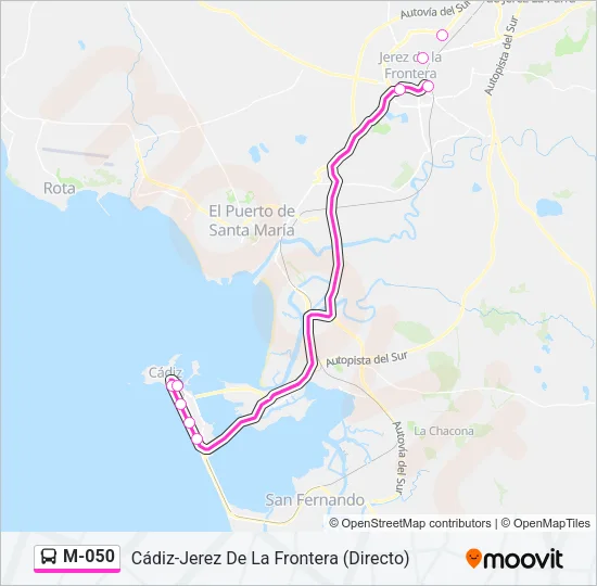 M-050 Bus Line Map