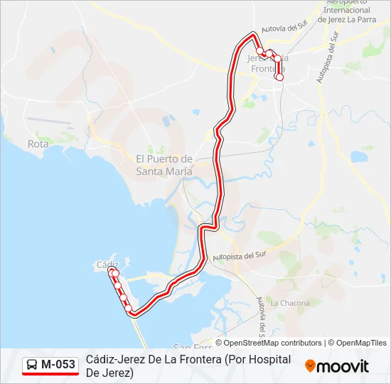 M-053 Bus Line Map