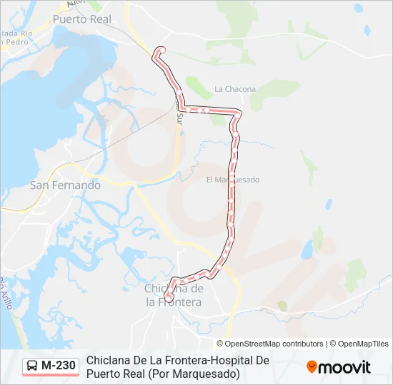 M-230 Bus Line Map