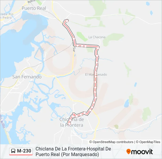 M-230 Bus Line Map