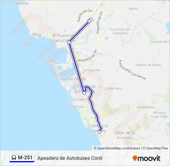 M-251 Bus Line Map