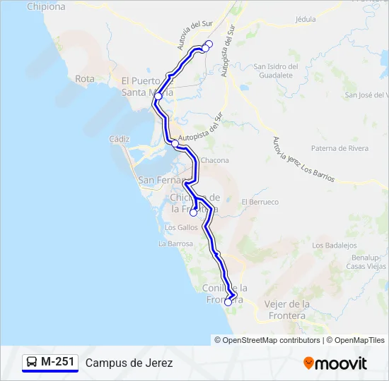 M-251 Bus Line Map