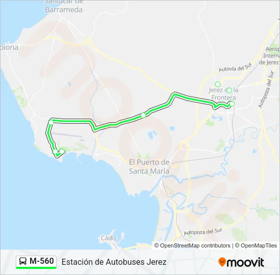 M-560 Bus Line Map