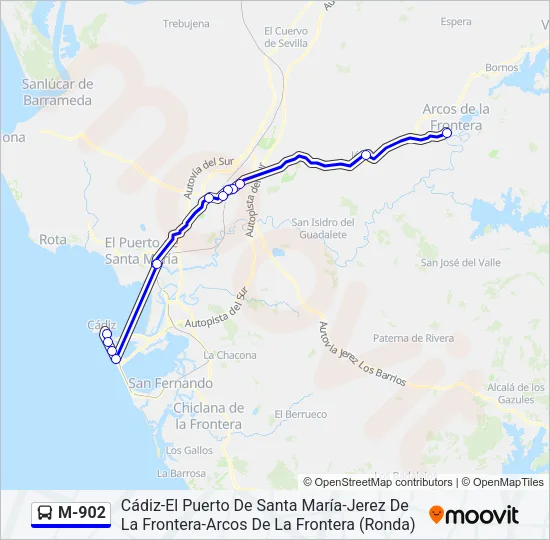 M-902 Bus Line Map