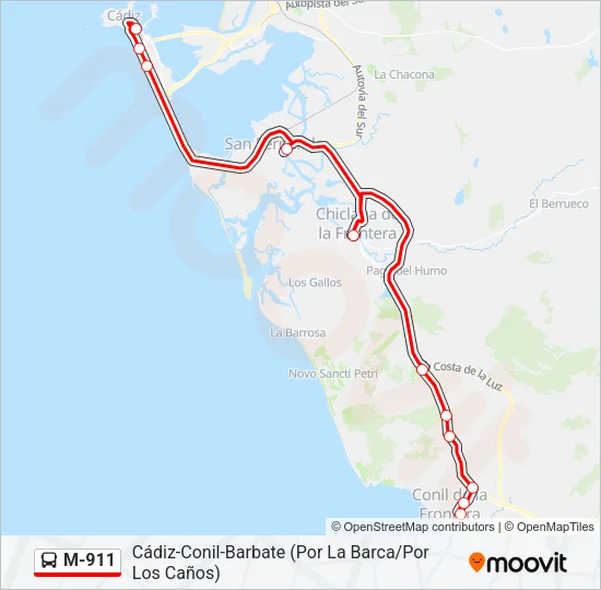 M-911 Bus Line Map