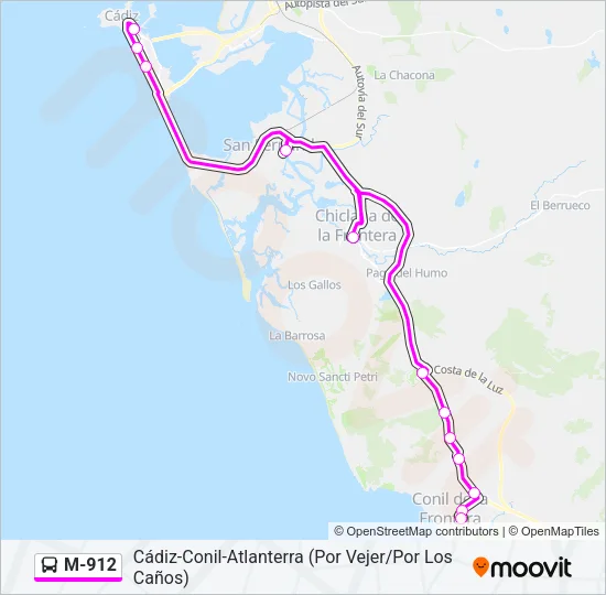 M-912 Bus Line Map