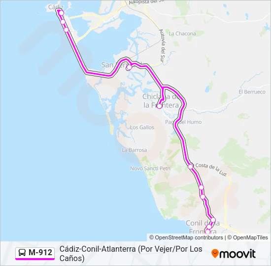 M-912 Bus Line Map