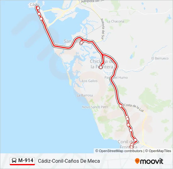 M-914 Bus Line Map