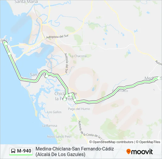 M-940 Bus Line Map