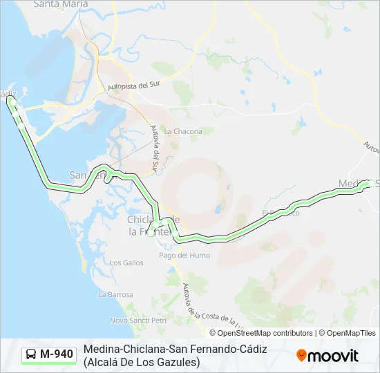 M-940 Bus Line Map