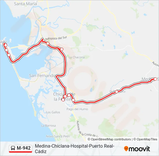 M-942 Bus Line Map