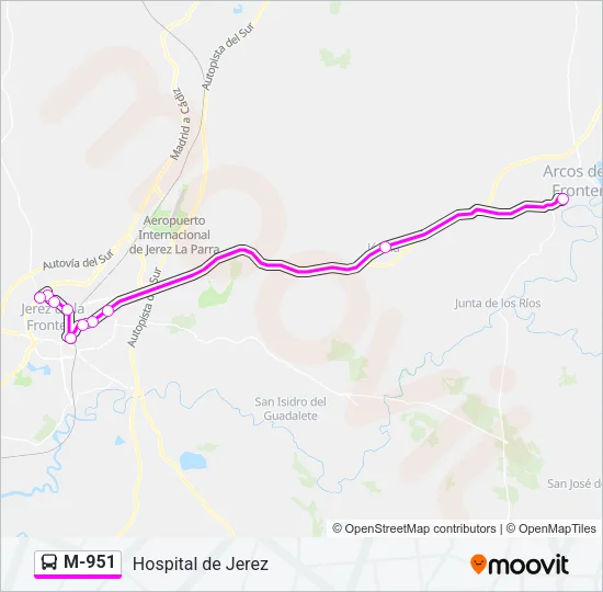 M-951 Bus Line Map